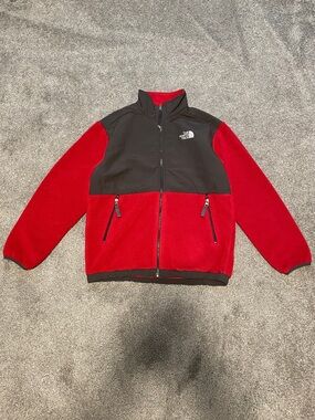 The North Face Red and Black Fleece Denali Jacket Boys L